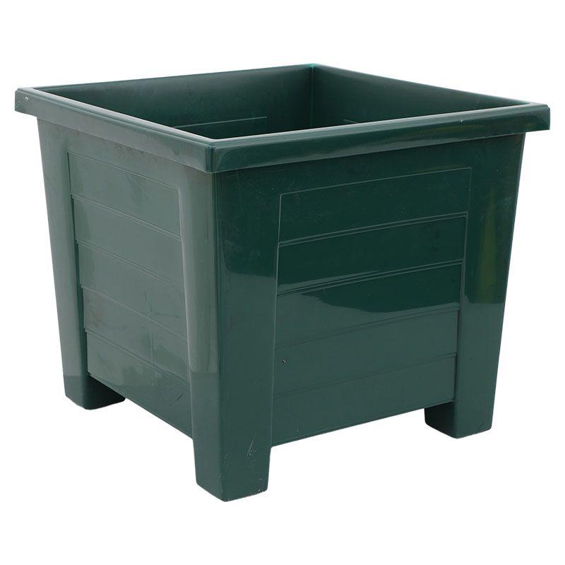 Maceta cuadrada · Estilo madera — Verde