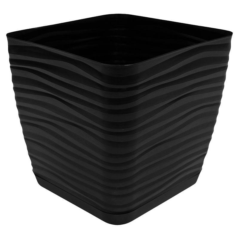Maceta Sevilla · Cuadrada — Negro